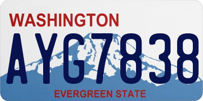 WA license plate AYG7838