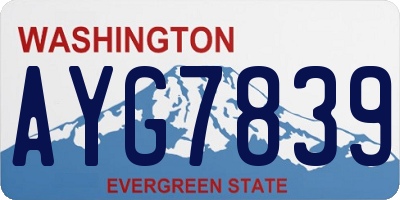 WA license plate AYG7839