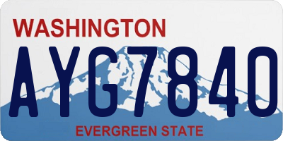 WA license plate AYG7840