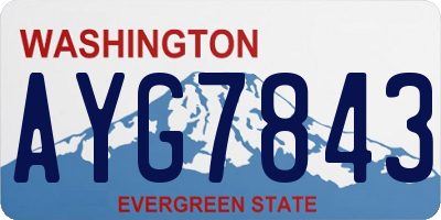 WA license plate AYG7843