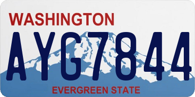 WA license plate AYG7844