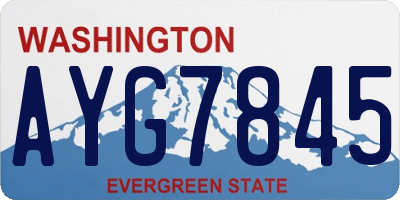 WA license plate AYG7845