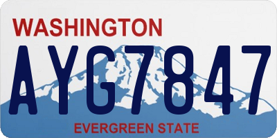 WA license plate AYG7847