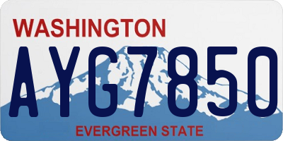 WA license plate AYG7850