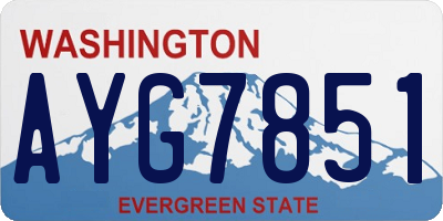WA license plate AYG7851