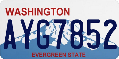 WA license plate AYG7852
