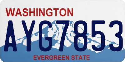 WA license plate AYG7853
