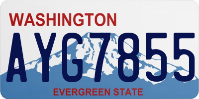 WA license plate AYG7855