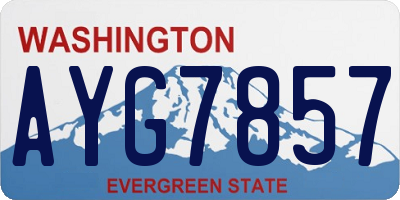 WA license plate AYG7857