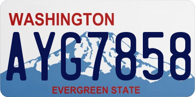 WA license plate AYG7858