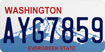WA license plate AYG7859