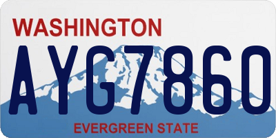 WA license plate AYG7860