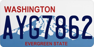 WA license plate AYG7862