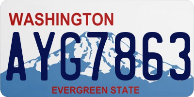 WA license plate AYG7863