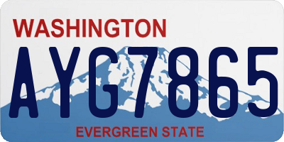 WA license plate AYG7865