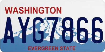 WA license plate AYG7866