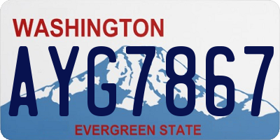 WA license plate AYG7867
