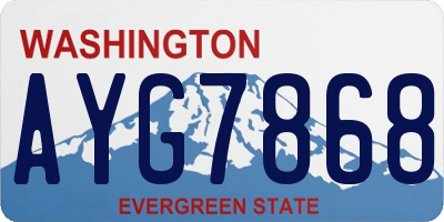 WA license plate AYG7868