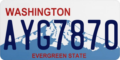 WA license plate AYG7870
