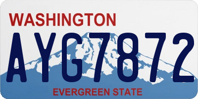 WA license plate AYG7872