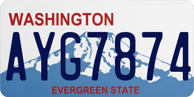 WA license plate AYG7874
