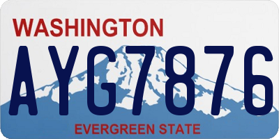 WA license plate AYG7876