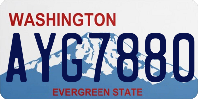 WA license plate AYG7880