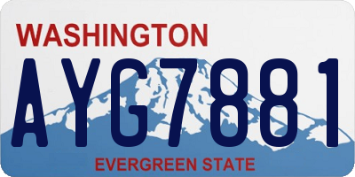 WA license plate AYG7881