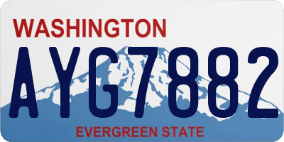 WA license plate AYG7882