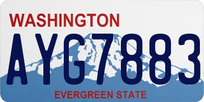 WA license plate AYG7883