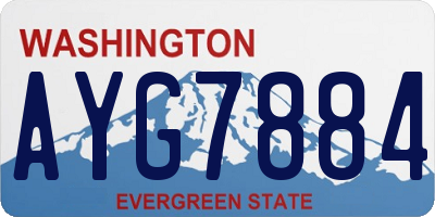 WA license plate AYG7884