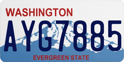 WA license plate AYG7885