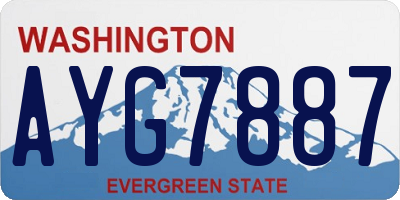 WA license plate AYG7887