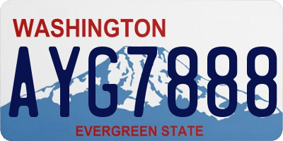 WA license plate AYG7888