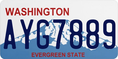 WA license plate AYG7889