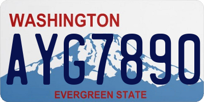 WA license plate AYG7890