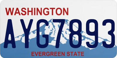 WA license plate AYG7893