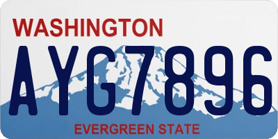 WA license plate AYG7896