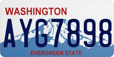 WA license plate AYG7898