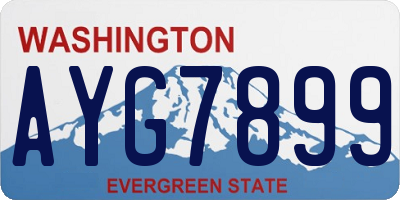 WA license plate AYG7899