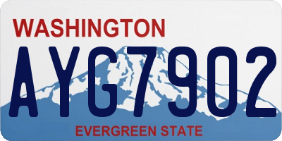 WA license plate AYG7902