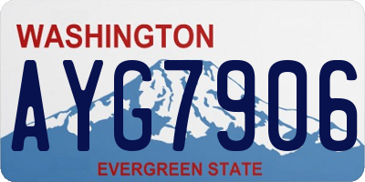 WA license plate AYG7906