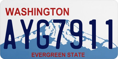 WA license plate AYG7911