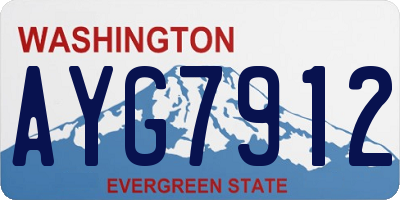 WA license plate AYG7912