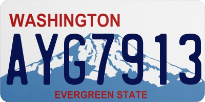 WA license plate AYG7913