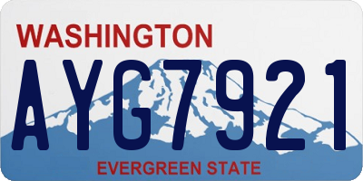 WA license plate AYG7921