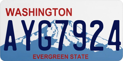 WA license plate AYG7924
