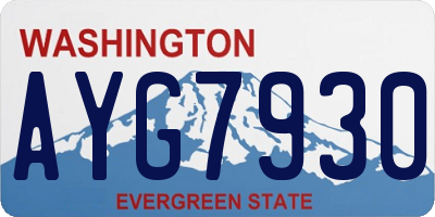 WA license plate AYG7930