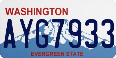 WA license plate AYG7933