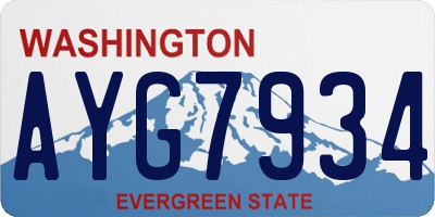 WA license plate AYG7934